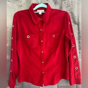 Dressbarn Riveted Red Top
